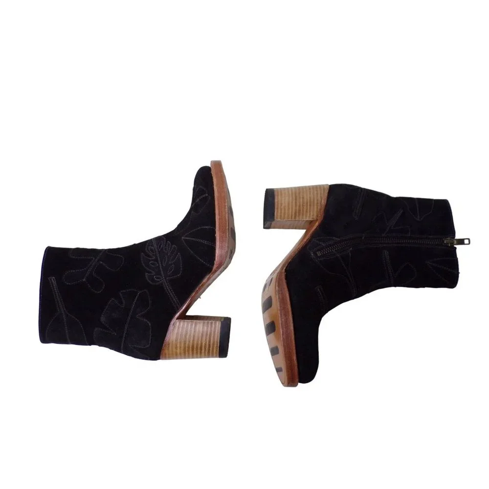 ๐ SYLVEN New York Black Suede Ankle Boots Booties 5.5 - Picture 9 of 11
